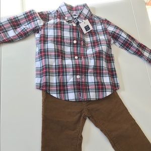 Janie & Jack collered shirt and pants.